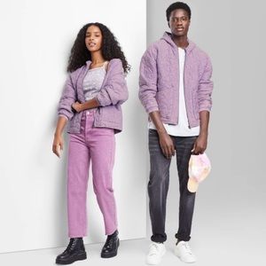 NWT wild fable hooded quilted cloud jacket Large